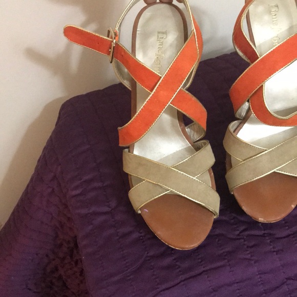 Platform faux cork heels - Picture 3 of 4